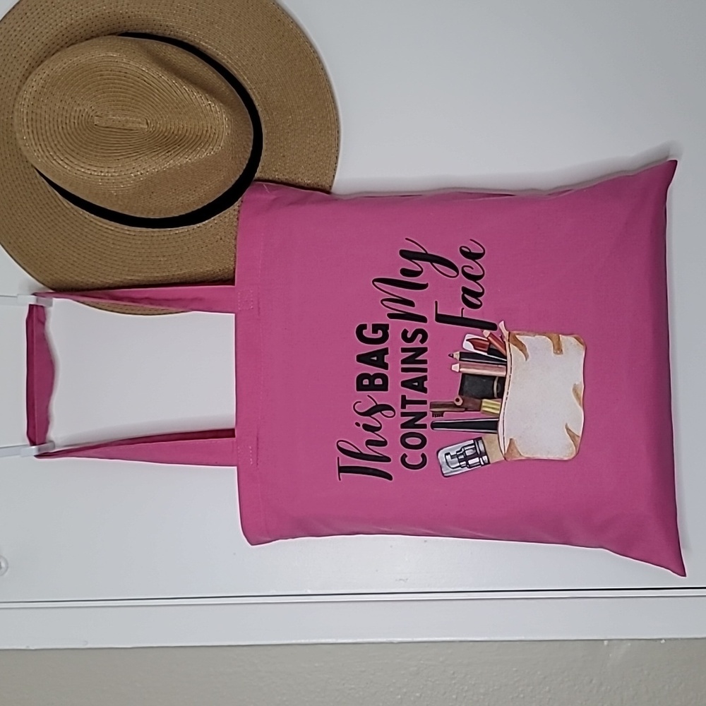 🦋 "This bag contains my face" tote bag
